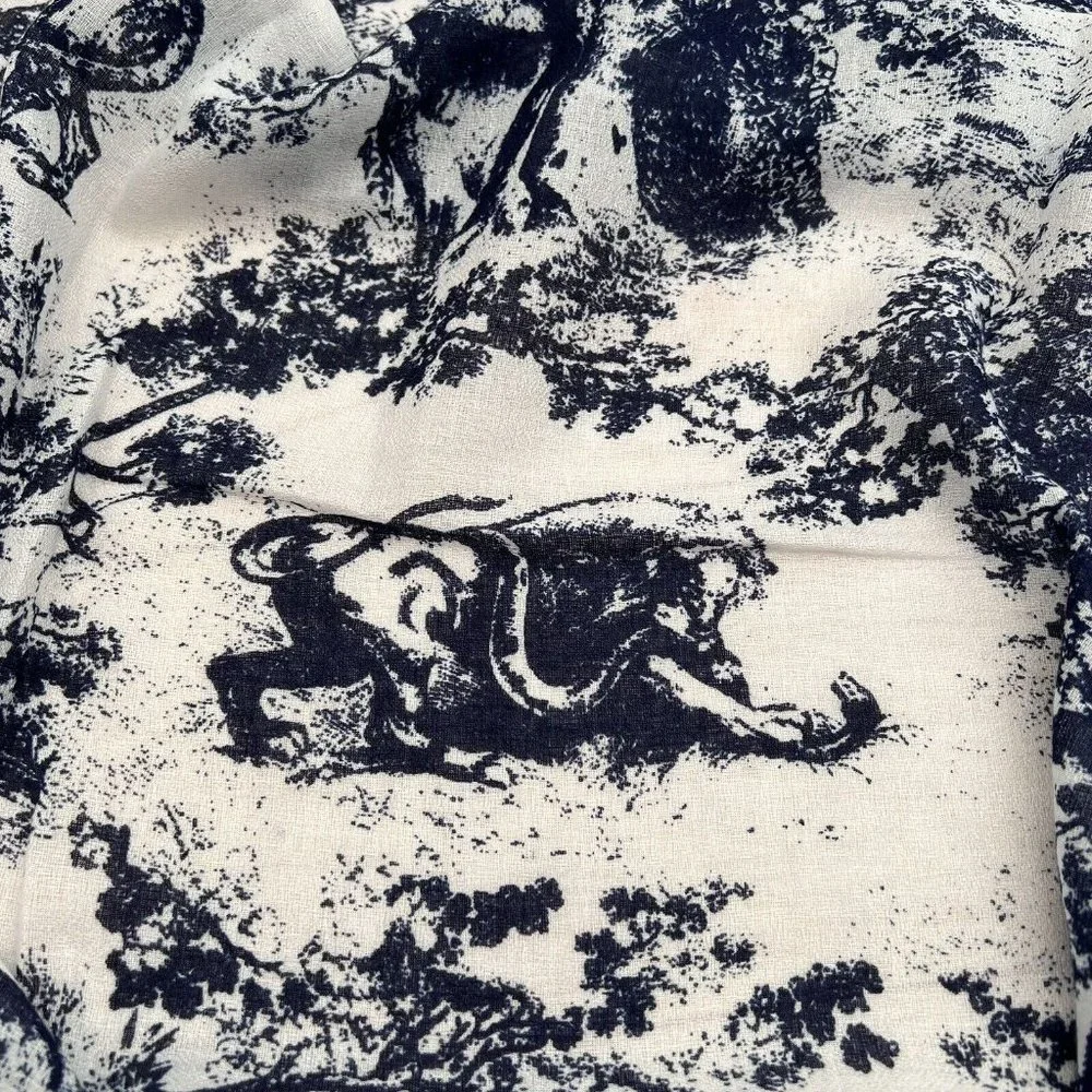 Ciormis Women's Trendy Autumn Lightweight Neck Warmer Scarf Blue Animal print